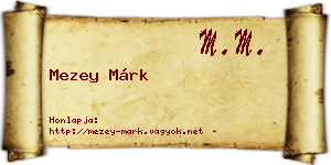 Mezey Márk névjegykártya